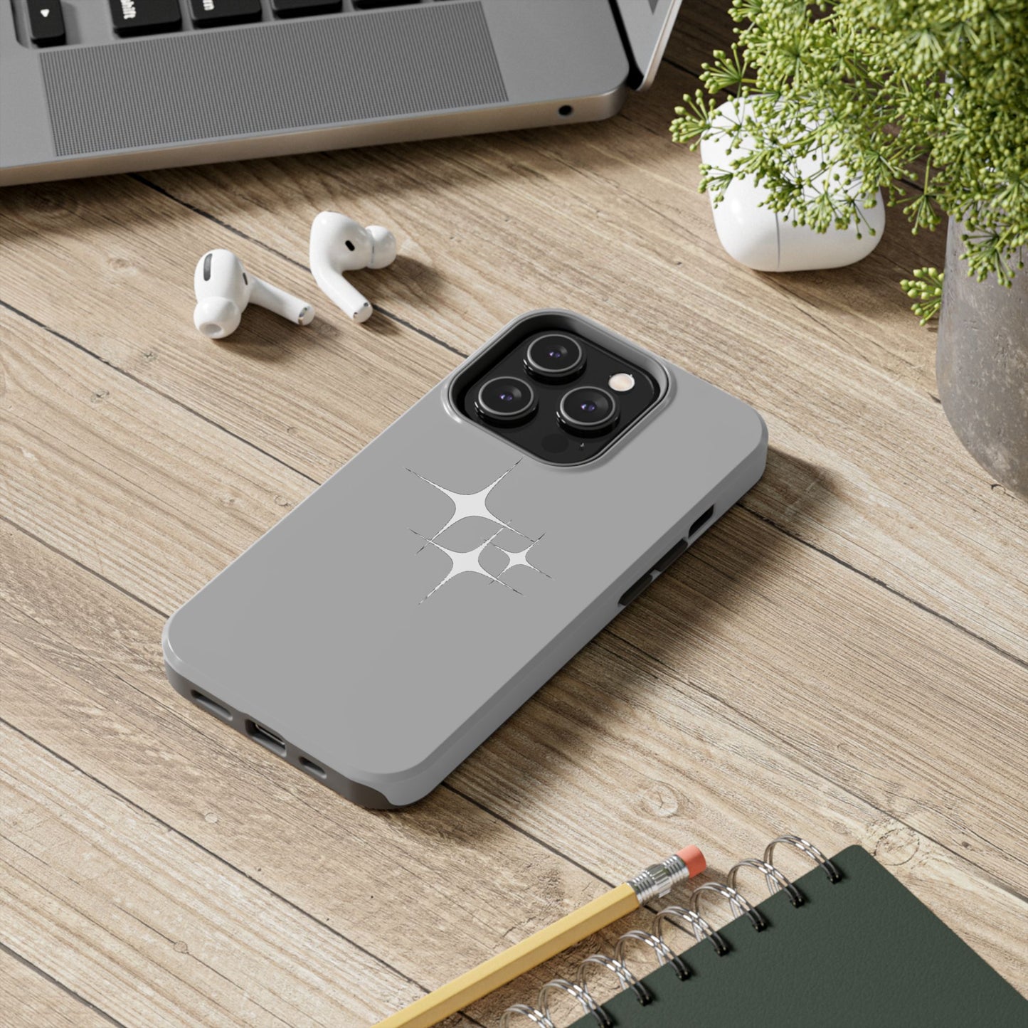 4 Point Star Case Light Grey